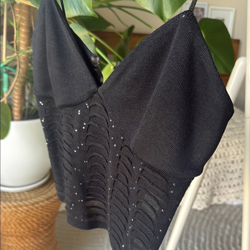 Black Knit Sleeveless Top